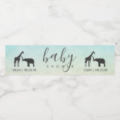 Elegant Giraffe Elephant Baby Shower Wasserflaschenetikett (Einzelnes Label)