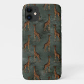 Elegant Giraffe in Bronze Green Chic Case-Mate iPhone Hülle (Rückseite)