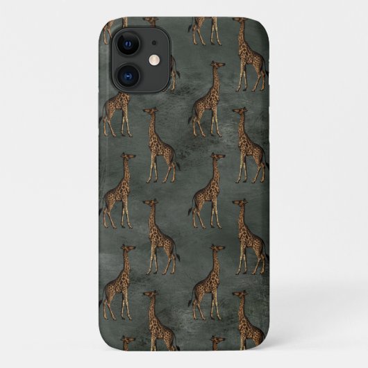 Elegant Giraffe in Bronze Green Chic Case-Mate iPhone Hülle (Rückseite)