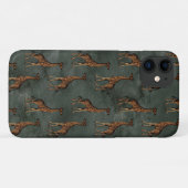 Elegant Giraffe in Bronze Green Chic Case-Mate iPhone Hülle (Rückseite (Horizontal))
