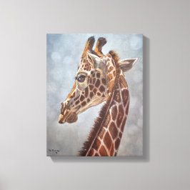 Elegant Giraffe Portrait Painting Small Leinwanddruck