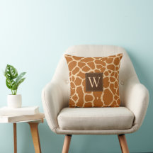 Elegant Giraffe Print Monogram