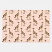 Elegant Giraffe Safari in Blush Geschenkpapier Set (Vorderseite 2)