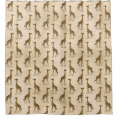 Elegant Giraffe Vintag Chic Stilvoll Duschvorhang (Vorderseite)