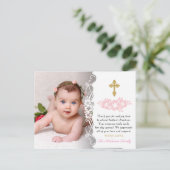 Elegant Girl Baptisc Vielen Dank Postkarte (Stehend Vorderseite)