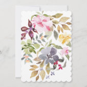 Elegant Girl Calligraphy Floral Frame Taufe Einladung (Rückseite)