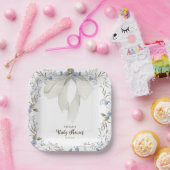 Elegant Girl Coquette Bow Baby Shower Pappteller (Party)