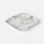 Elegant Girl Coquette Bow Baby Shower Pappteller (Gewinkelt)