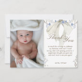 Elegant Girl Coquette Bow Foto Dankeschön Karte (Vorderseite)