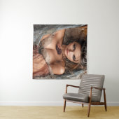 Elegant Girl in a Vibrant Dress Wandteppich (Beispiel (Horizontal))