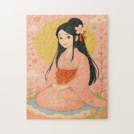 Elegant Girl in Japanisch Kimono Puzzle