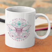 Elegant Girl Who Lieben Cicadas Line Kunstmuseum Kaffeetasse