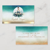 Elegant Girl Yoga Instructor Blue Lotus Visitenkarte (Vorne/Hinten)