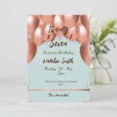 Elegant Girly 27 Überraschung Geburtstagskarte Einladung (Stehend Vorderseite)