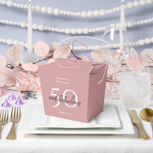 Elegant Girly 50 & Fabulous Geburtstag Dusty Pink Geschenkschachtel (Hochzeit)