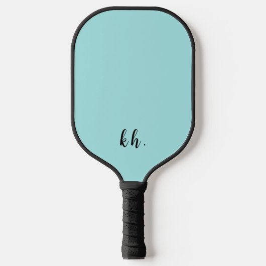 Elegant Girly Blue Monogram Initials Pickleball Schläger (Vorderseite)