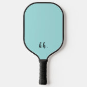 Elegant Girly Blue Monogram Initials Pickleball Schläger (Rückseite)