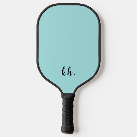 Elegant Girly Blue Monogram Initials Pickleball Schläger (Rückseite)