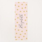 Elegant Girly Blush Pink Gold Polkadot  Yogamatte (Vorderseite)
