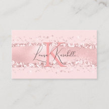 Elegant Girly Blush Pink Monogram