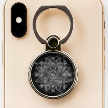 Elegant Girly Boho Floral Black und White Mandala