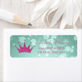 Elegant Girly Bokeh, Glittery Tiara Address Label (Insitu)