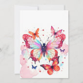 Elegant Girly Butterfly Girl Birthday Einladung (Rückseite)