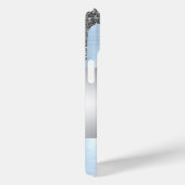 Elegant Girly, Cat Glitzer Tropfens Blue Metallic Case-Mate iPhone Hülle (Rückseite / Rechts)