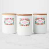 Elegant Girly Chic Floral Custom Cookies Lebensmitteletikett (Flaschen)