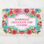 Elegant Girly Chic Floral Custom Cookies Lebensmitteletikett (Einzelnes Label)