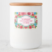 Elegant Girly Chic Floral Custom Cookies Lebensmitteletikett (Vorderseite)