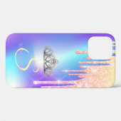 Elegant Girly Chic Tiara Cooler Glitzer Tropfen Case-Mate iPhone Hülle (Rückseite (Horizontal))