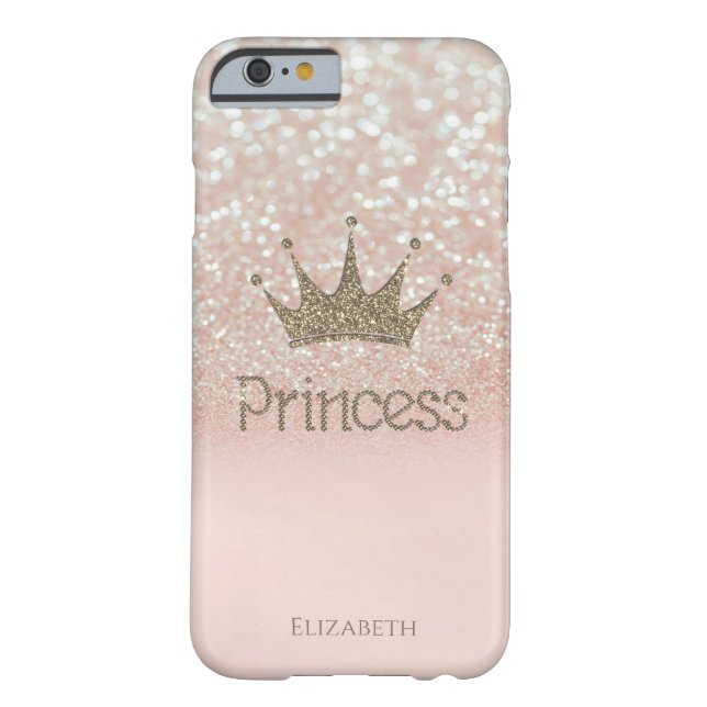 Elegant Girly Crown Princess, Glitzer Bokeh Case-Mate iPhone Hülle (Rückseite)