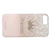 Elegant Girly Crown Princess, Glitzer Bokeh Case-Mate iPhone Hülle (Rückseite (Horizontal))
