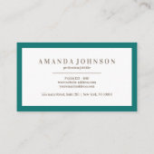 Elegant Girly Day Spa and Salon Emerald Green Visitenkarte (Rückseite)