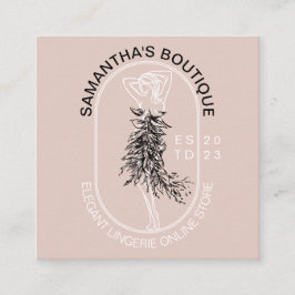 Elegant Girly Feminine Underwear Lingerie Fashion Quadratische Visitenkarte