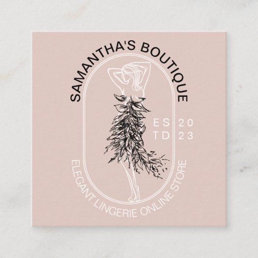 Elegant Girly Feminine Underwear Lingerie Fashion Quadratische Visitenkarte (Vorderseite)