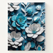 Elegant Girly Floral Blue Personalized Design  Notizblock (Rückseite)