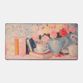 Elegant Girly Floral Bookish Schreibtischunterlage (Vorderseite)