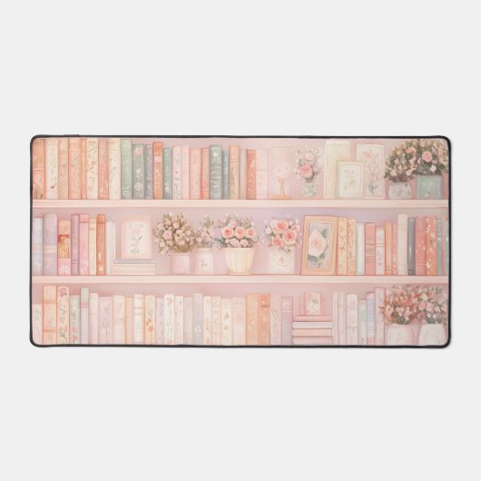 Elegant Girly Floral Bookish Schreibtischunterlage (Vorderseite)