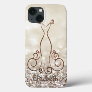 Elegant Girly Glittery Bokeh, Dress-Personalisiert Case-Mate iPhone Hülle