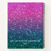Elegant Girly Glitzer Artist Sketchbook Notizblock (Rückseite)