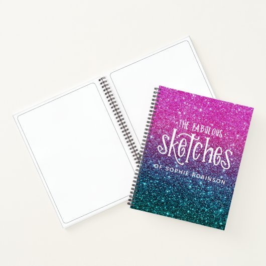Elegant Girly Glitzer Artist Sketchbook Notizblock (Innenseite)