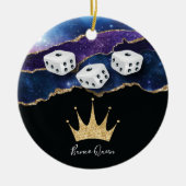 Elegant Girly Glitzer Bunco Dice Queen Keramik Ornament (Vorne)