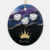 Elegant Girly Glitzer Bunco Dice Queen Keramik Ornament (Links)