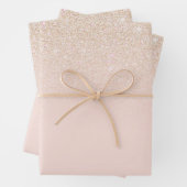 Elegant Girly Gold Rose Rosa Glitzer Ombre Geschenkpapier Set (Beispiel)