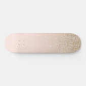 Elegant Girly Gold Rose Rosa Glitzer Ombre Skateboard (Horizontal)