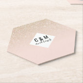 Elegant Girly Gold Rose Rosa Glitzer Ombre Untersetzer (angewinkelt)