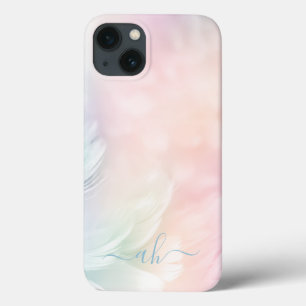 Elegant Girly Mit Monogramm Pastel Rainbow Feather Case-Mate iPhone Hülle
