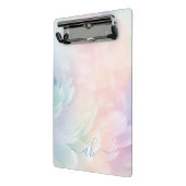 Elegant Girly Mit Monogramm Pastel Rainbow Feather Mini Klemmbrett (Gewinkelt2)